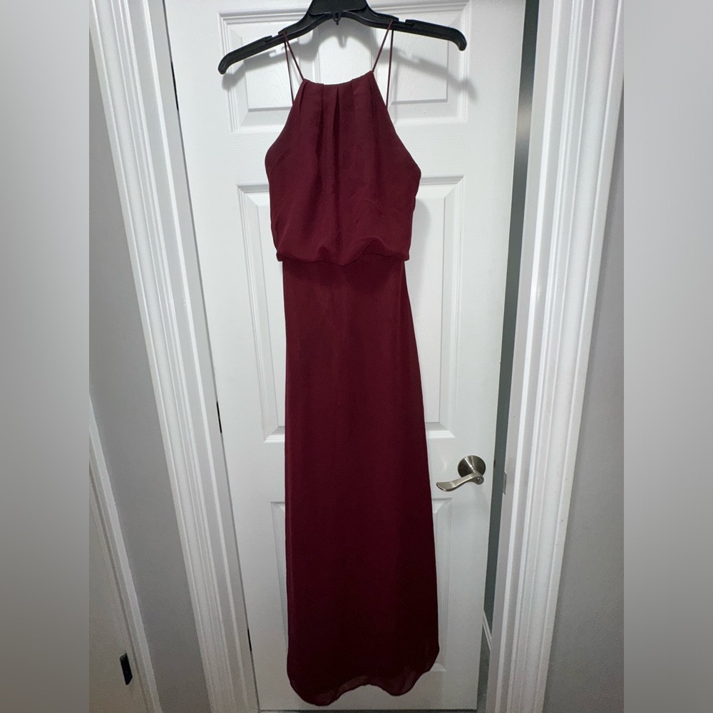 SORELLA VITA Chiffon Formal Bridesmaid Wedding Guest Dress (Style 8872) Burgundy
